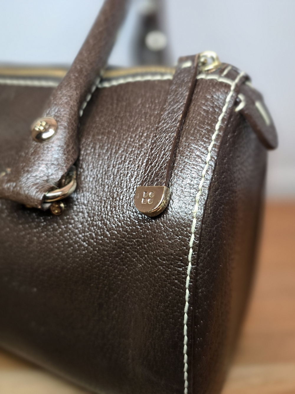 kate spade Vintage Brown Pebbled Leather Satchel with Gold Hardware - Picture 10 of 16
